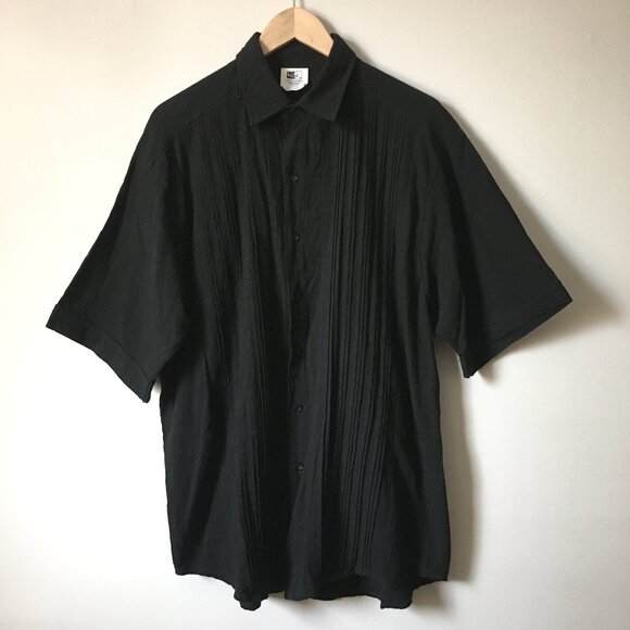Mr Buho Black Cotton Tuck Work Button Down Michell Shirt - Picture 1 of 15